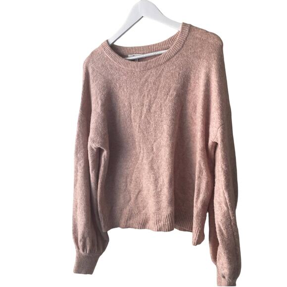 Madewell Plush / Tan Crewneck Long bell Sleeve Sweater - Size S - Picture 3 of 8